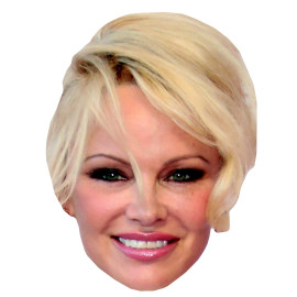 Masque en carton 2D Pamela Anderson - Actrice - Taille A4