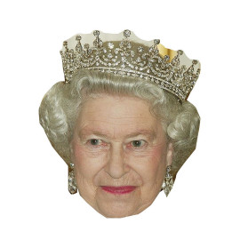 Masque en carton 2D Elisabeth 2 d'Angleterre - Famille Royale - Taille A4