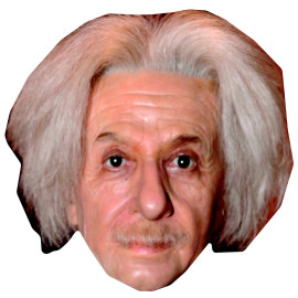 Masque en carton 2D Albert Einstein - Scientifique - Taille A4