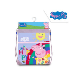 Sac à dos avec cordons - Peppa Pig - "I'm just so happy !" - 40 cm x 30 cm
