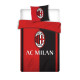 Parure de lit réversible Football - AC Milan - Rouge et Noire - 155 cm x 200 cm