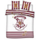 Parure de lit double réversible Harry Potter - Blason Hogwarts - Blanche et Rouge - 220 cm x 240 cm