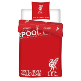 Parure de lit réversible Football - Liverpool FC - "You'll Never Walk Alone" - 140 cm x 200 cm