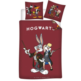 Parure de lit réversible Warner Bros - "Hogwarts" - 140 cm x 200 cm