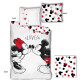 Parure de lit réversible Disney Mickey et Minnie qui s'embrassent - "Love !" - 140 cm x 200 cm