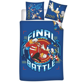 Parure de lit réversible Sonic - "Final Battle" - 140 cm x 200 cm