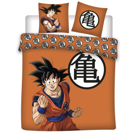 Parure de lit double réversible Dragon Ball Z - Son Goku - Orange - 220 cm x 240 cm