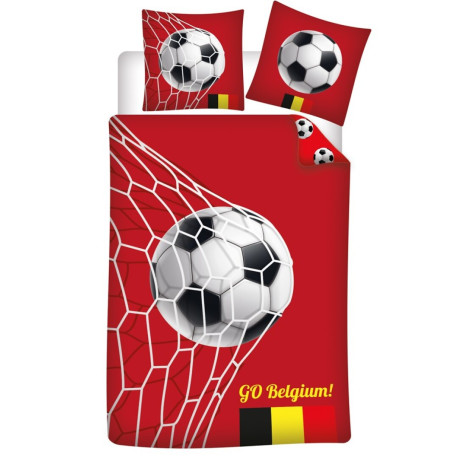 Parure de lit réversible Football - Equipe Nationale de Belgique - 140 cm x 200 cm