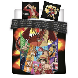 Parure de lit double réversible One Piece Luffy et tous les personnages - Multicolors - 200 cm x 200 cm