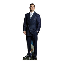 Figurine en carton taille réelle - Henry Cavill - Costume Noir et Chemise Blanche - Acteur Britannique - Hauteur 186 cm