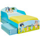 lit enfant Bluey - motif Bluey Bingo Chilli et Bandit au parc - avec 2 bacs de rangement en tissus