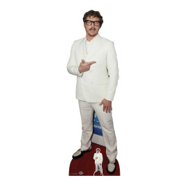 Figurine en carton taille réelle - Pedro Pascal - Costume Blanc - Acteur Américain - Hauteur 181 cm