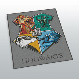 Tapis - Harry Potter - Les 4 Maisons Hogwarts Animaux - Gris, Rouge, Vert, Jaune et Bleu - 100 cm x 120 cm