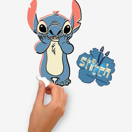 Stickers repositionnables - Lilo et Stitch - Stitch Surf - 13 cm x 26 cm   Découvrez les stickers et et décalcos pour enfant sur Déco de Héros