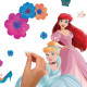 Stickers repositionnables - Princesses Disney et Motifs Floraux - 91 cm x 42 cm