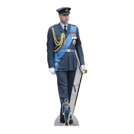 Figurine en carton taille réelle - Prince William - en Uniforme de la Royale Air Force - Hauteur 192 cm