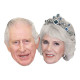 Lot de Masques en carton - Roi Charles III et Reine Consort Camilla - Famille Royale - Taille A4