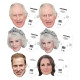 Lot de Masques en carton - Roi Charles III X2, Reine Consort Camilla X2, William et Kate Middleton - Famille Royale - Taille A4