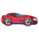 Lit LED + Matelas - Lit Enfant Racing Car Hero - Spidercar - Rouge et Bleu - 160 x 80 cm