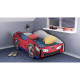 Lit LED + Matelas - Lit Enfant Racing Car Hero - Spidercar - Rouge et Bleu - 160 x 80 cm