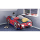 Lit LED + Matelas - Lit Enfant Racing Car Hero - Spidercar - Rouge et Bleu - 160 x 80 cm