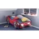 Lit LED + Matelas - Lit Enfant Racing Car Hero - Spidercar - Rouge et Bleu - 140 x 70 cm