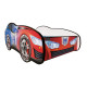 Lit LED + Matelas - Lit Enfant Optimus Prime Car - Rouge et Bleu - 140 x 70 cm