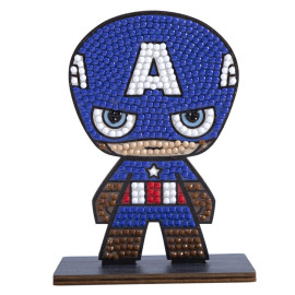 Kit figurine en bois à diamanter - Captain America Marvel - 11 cm