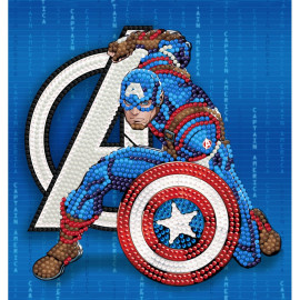 Carte à diamanter - Captain America Marvel 18x18cm - Crystal Art