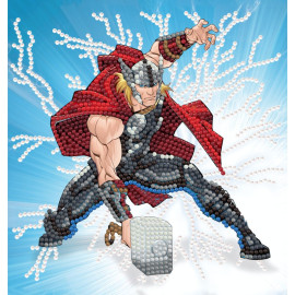 Carte à diamanter - Thor de Marvel 18x18cm - Crystal Art