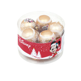 Lot de 10 Boules de Noël - Disney Minnie - Or / Dorée - 6 cm