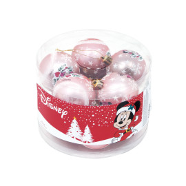 Lot de 10 Boules de Noël - Disney Minnie - Rose - 6 cm