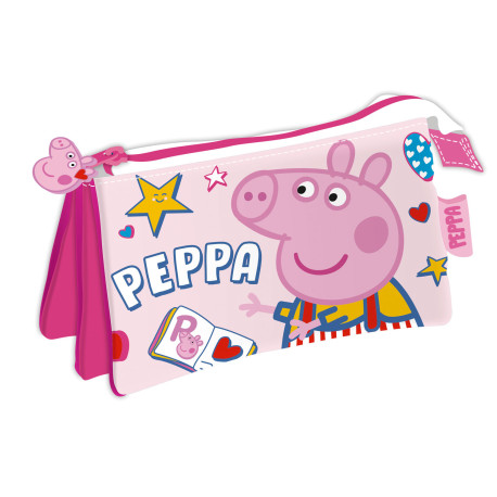 Trousse multi poches - Peppa Pig - 21x11x3,5 cm