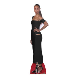 Figurine en carton taille réelle - Zoé Saldana - Robe de Soirée Noire - Actrice Américaine - Hauteur 173 cm