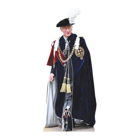 Figurine en carton taille réelle - Roi Charles III - Ordre des Chevaliers - Hauteur 195 cm