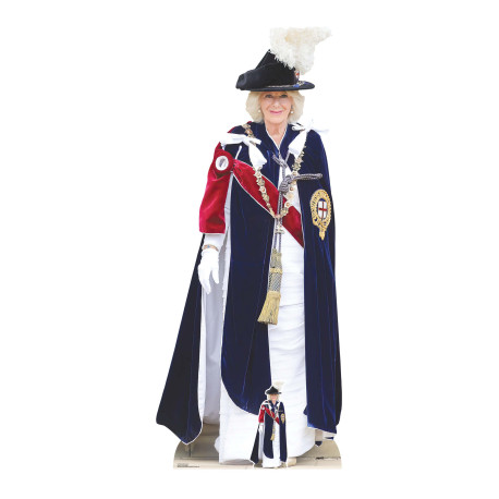 Figurine en carton taille réelle - Camilla Parker Bowles - Reine Consort - Ordre des Chevaliers - Hauteur 195 cm