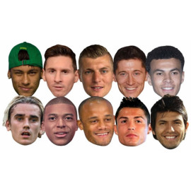 Masque en carton Paquet de 10 visages de Footballeurs