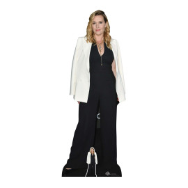 Figurine en carton taille réelle - Kate Winslet en combinaison noire et blazer blanc - Actrice britannique titanic - Hauteur 170 cm