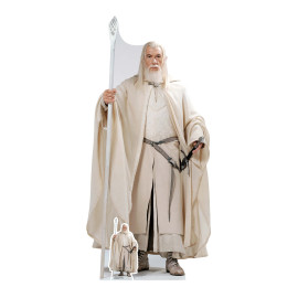Figurine en carton taille réelle - Gandalf le Blanc dans sa tenue traditionnelle - 194 cm