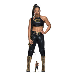 Figurine en carton taille réelle – Bianca Belair – Tenue de Combat Noire – Catch WWE - Hauteur 176 cm