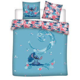 Parure de lit double réversible Lilo et Stitch - Stitch - Bleu - 220 cm x 240 cm
