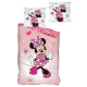 Parure de lit réversible Disney Minnie - Rose et Blanc - 140 cm x 200 cm