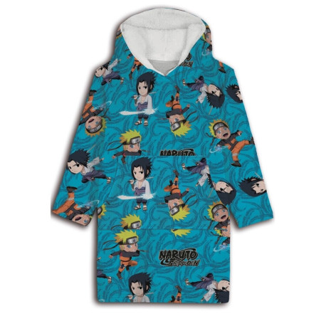 Sweat en Polaire Naruto oversize Bleu - Naruto et Sasuke - Taille enfant