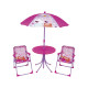 Set de jardin Peppa Pig Rose avec une table, 2 chaises et un parasol