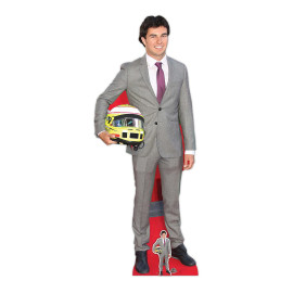 Figurine en carton taille réelle – Sergio Pérez – Costume Gris – Pilote de Formule 1 - Hauteur 174 cm