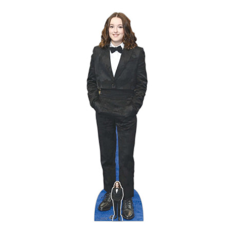 Figurine en carton taille réelle – Bella Ramsey – Costume Noir – Actrice Britannique - Hauteur 158 cm