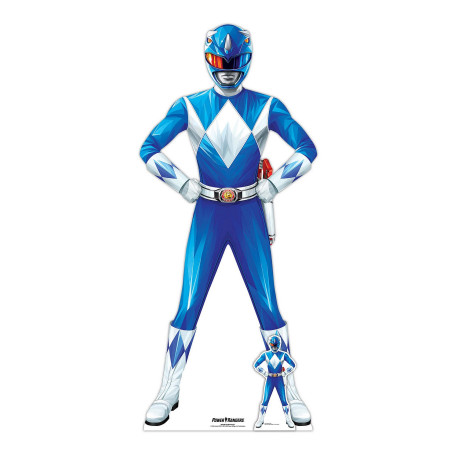 Figurine en carton taille réelle – Power Rangers Bleu - Hauteur 176 cm