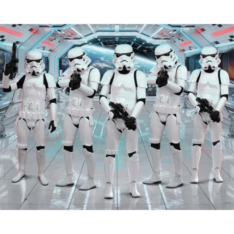 Papier peint Walltastic 5 Stormtroopers avec armes - Star Wars - 305x244cm