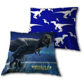 Coussin Dinosaures - "World of Dinosaurs" - Bleu