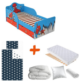 Pack Lit enfant - Spider-Man lit+matelas+couette+oreiller+parure de lit